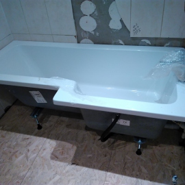 L - Shaped bath fitted